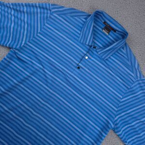 Nike Tiger Woods Collection Polo Shirt Mens Size Large‎ Blue Striped Sample